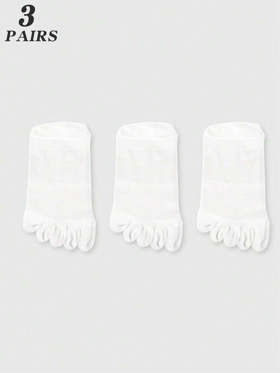 3 Pairs White Mesh Toe Socks F - Ankle Sock Low Cut 评论和价格