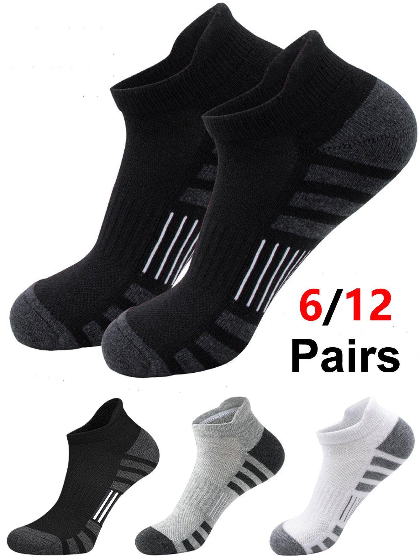 6/24 Pairs Cushioned Breathabl - Athletic Sock Cushion 评论和价格