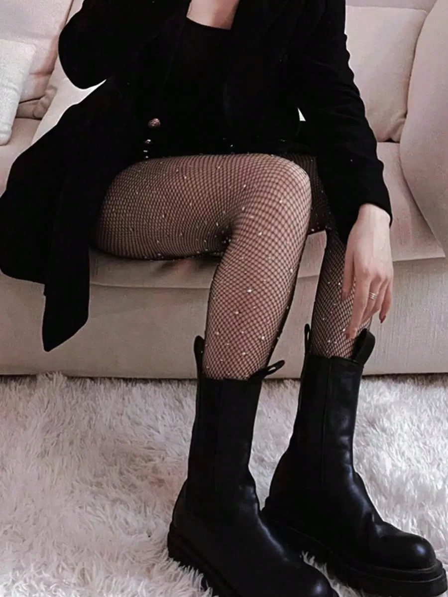 Women's Sheer Rhinestone Fishn - Tights Pantyhose Sheer 评论和价格