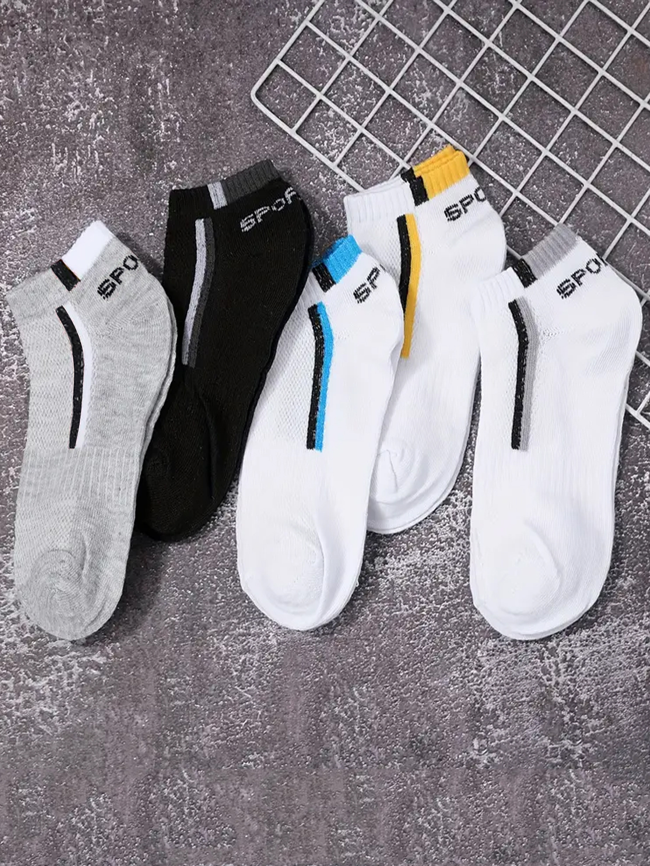 30Pairs Men's Color-block Mesh - Ankle Sock Low Cut 评论和价格