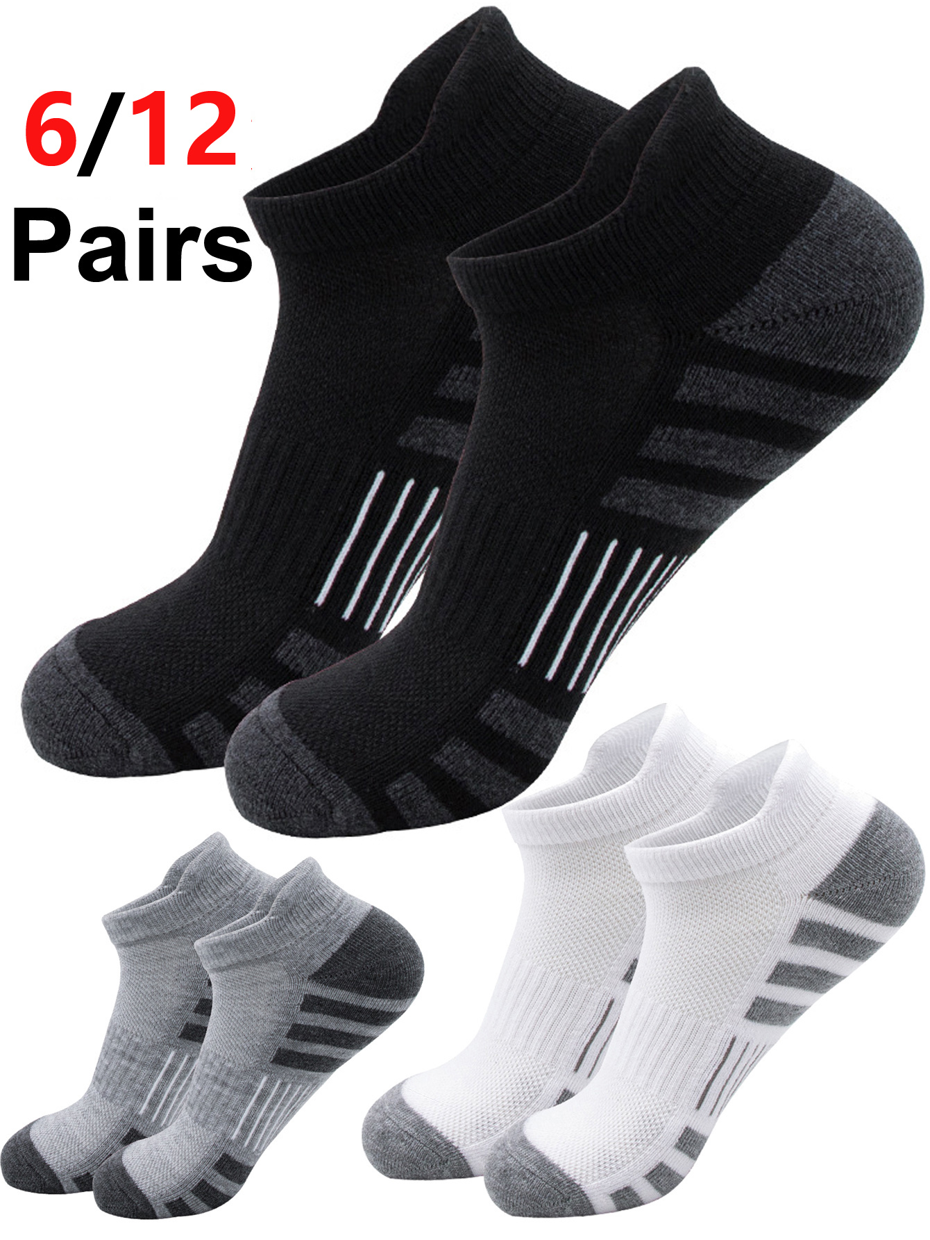6/12Pairs Low Cut Ankle Athlet - Athletic Sock Cushion 评论和价格