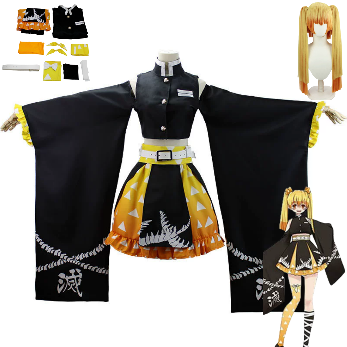 Anime Agatsuma Zenitsu Cosplay - Dress Sock Men 评论和价格