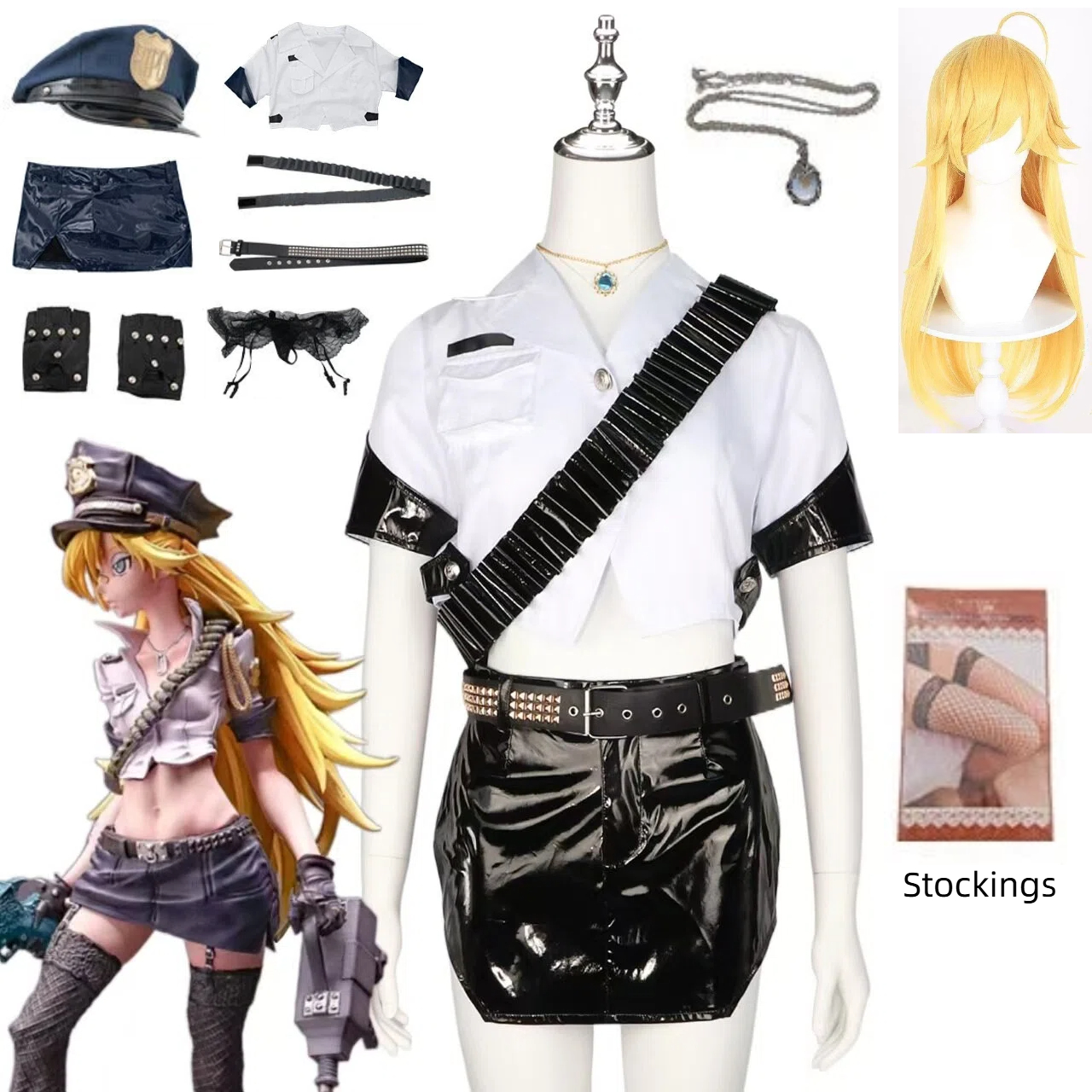Anime Panty Stocking Cosplay C - Fishnet Stocking Women 评论和价格