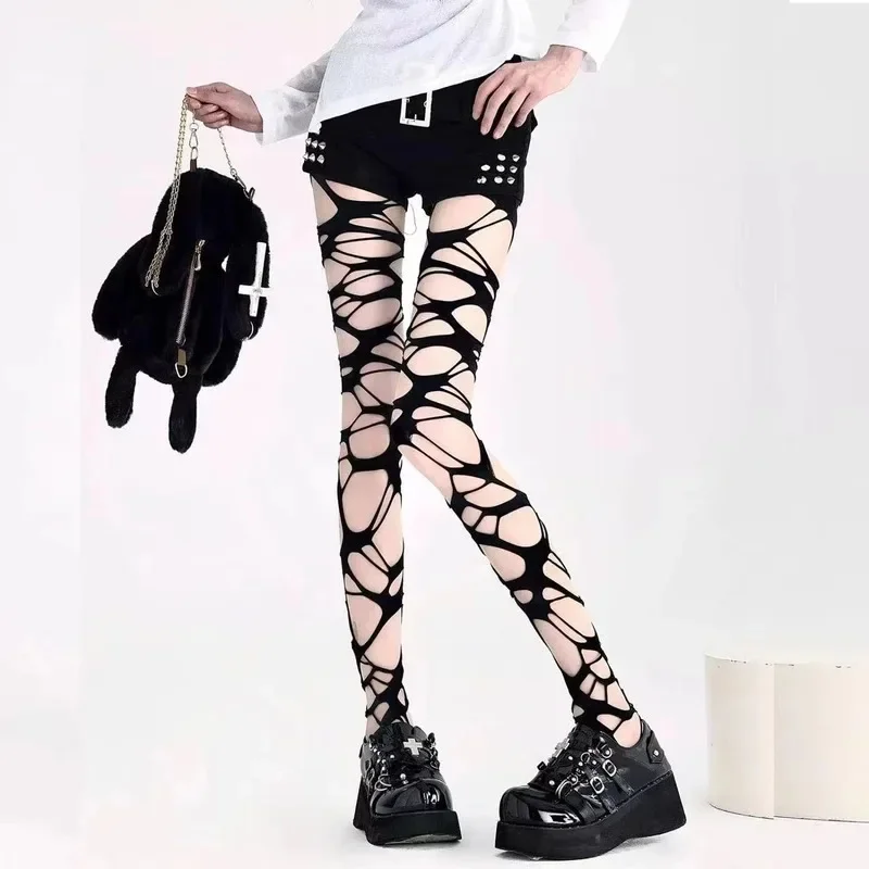 Sexy Black Ripped Fishnet Tigh - Fishnet Stocking Women 评论和价格