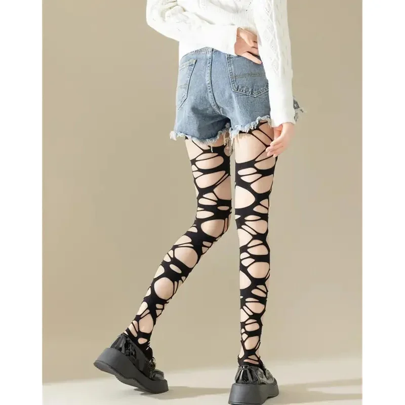Sexy Black Ripped Fishnet Tigh - Fishnet Stocking Women 评论和价格