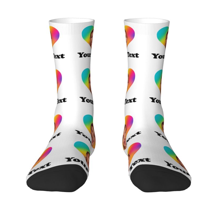 Personalized Photo Text Custom - Dress Sock Men 评论和价格