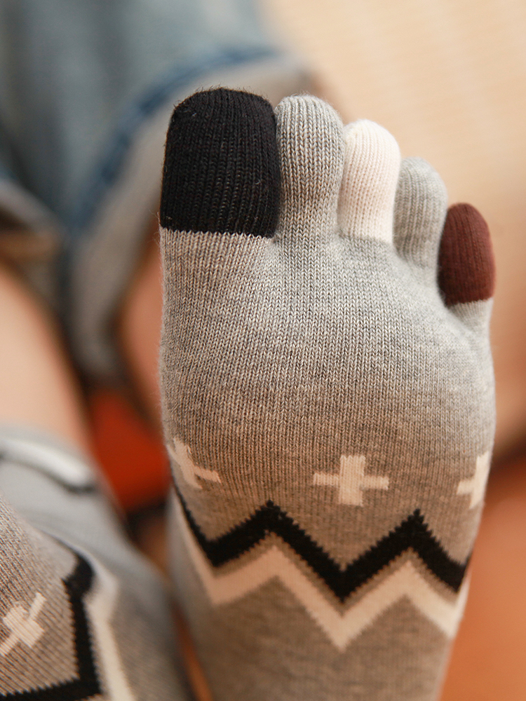 5 Pairs Four-season Pure Cotto - Toe Sock Split 评论和价格