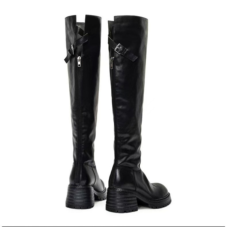 Coarse heeled high heeled boot - Knee High Sock Women 评论和价格