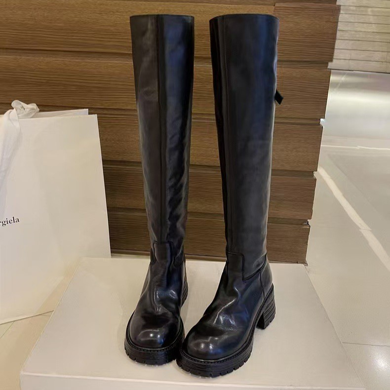 Coarse heeled high heeled boot - Knee High Sock Women 评论和价格