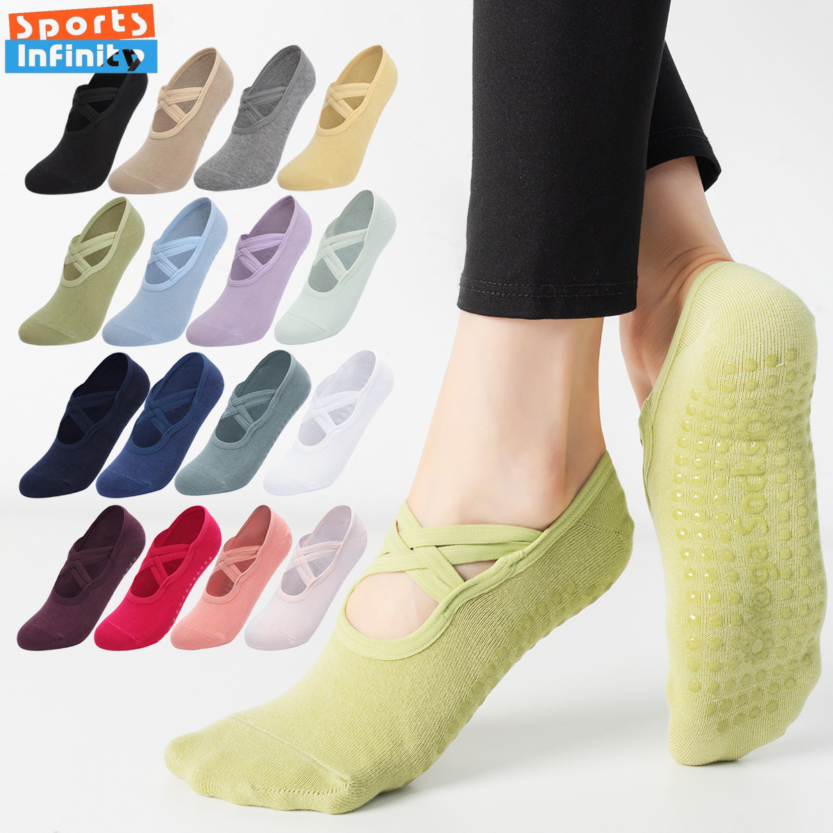 Fashion Cross Straps Backless  - Grip Sock Yoga 评论和价格