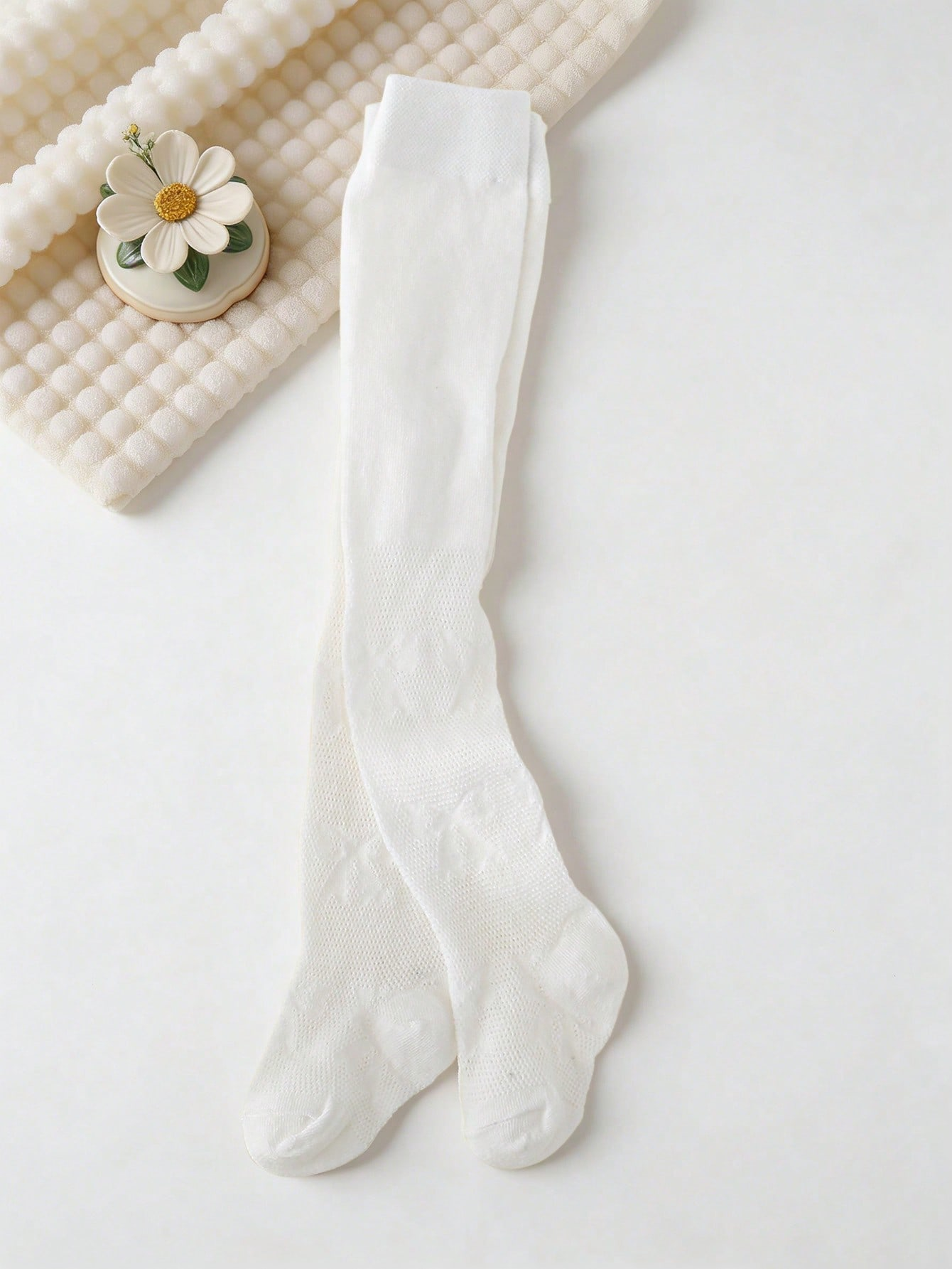 3/1 Pcs Girls White Bow Print  - Tights Pantyhose Sheer 评论和价格