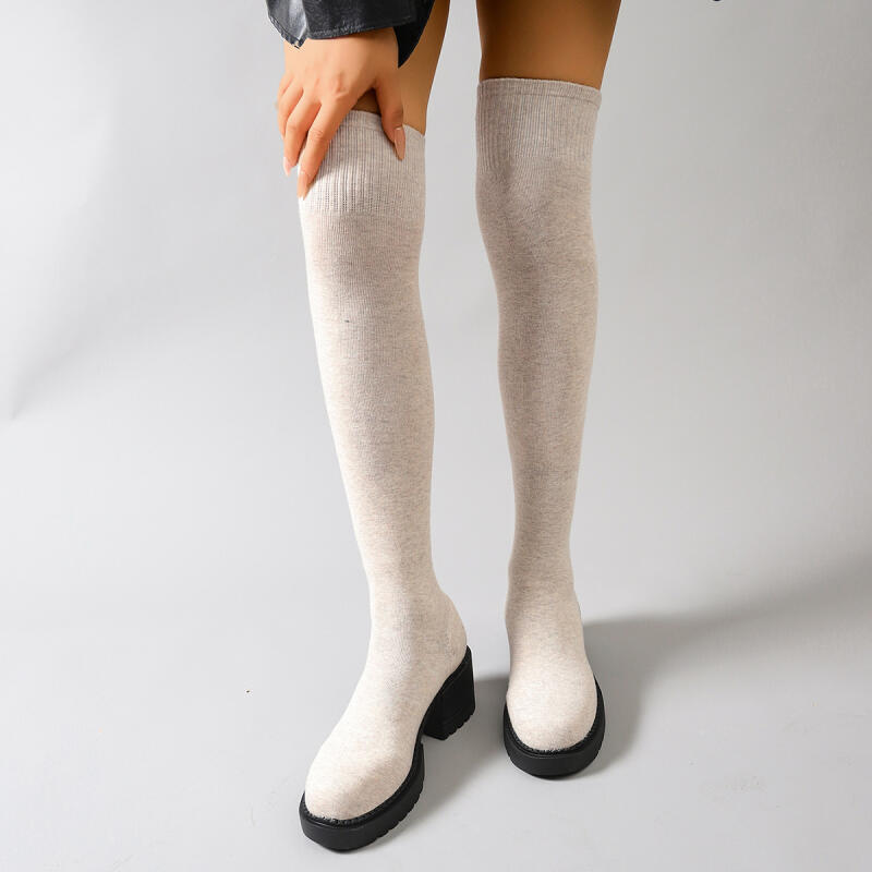 Chunky Platform Over The Knee  - Knee High Sock Women 评论和价格