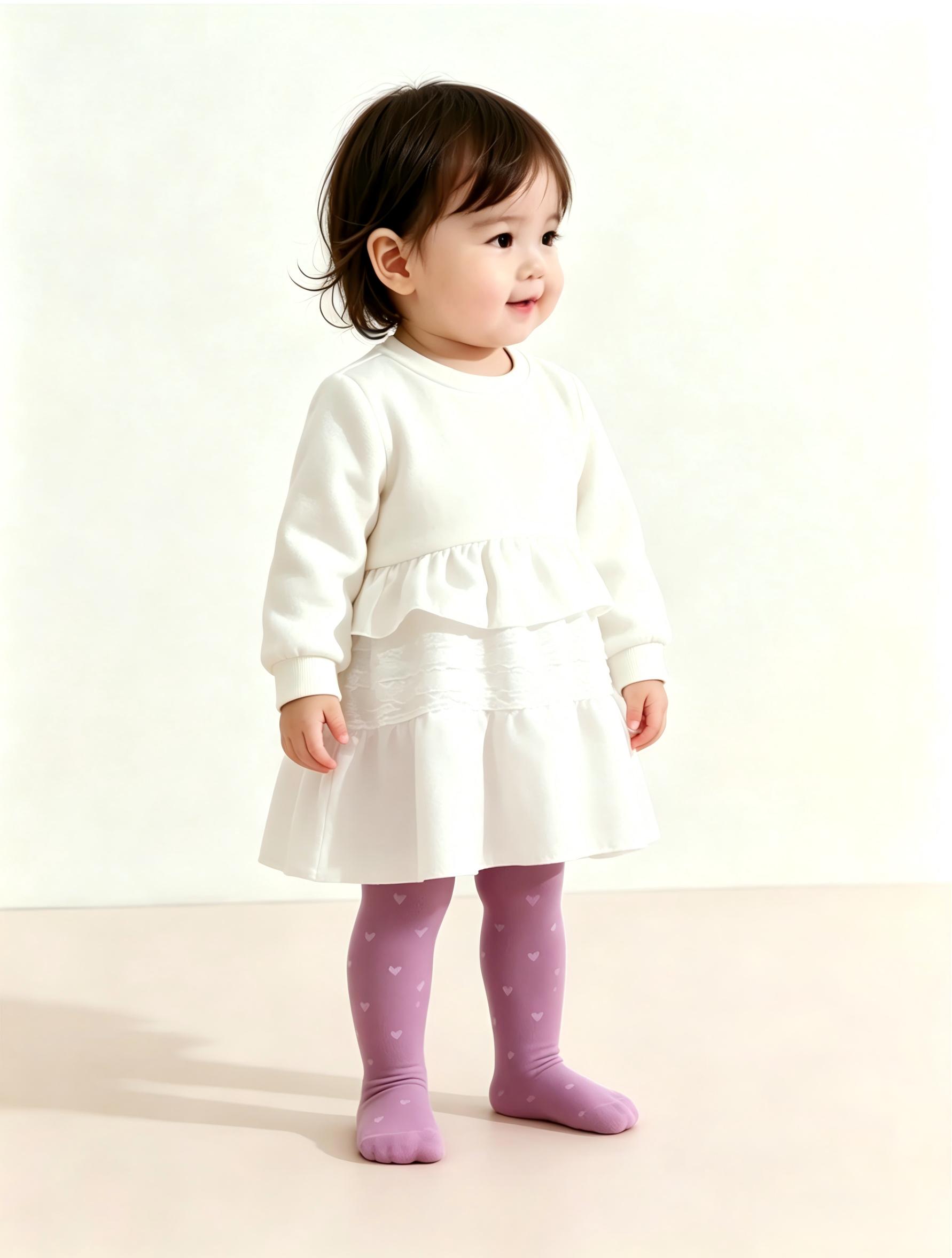 3PCS Toddler Girls Heart Print - Tights Pantyhose Sheer 评论和价格