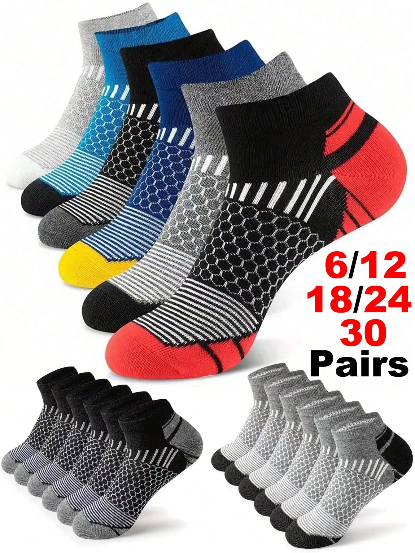 12Pairs Men's Athletic Socks A - Ankle Sock Low Cut 评论和价格