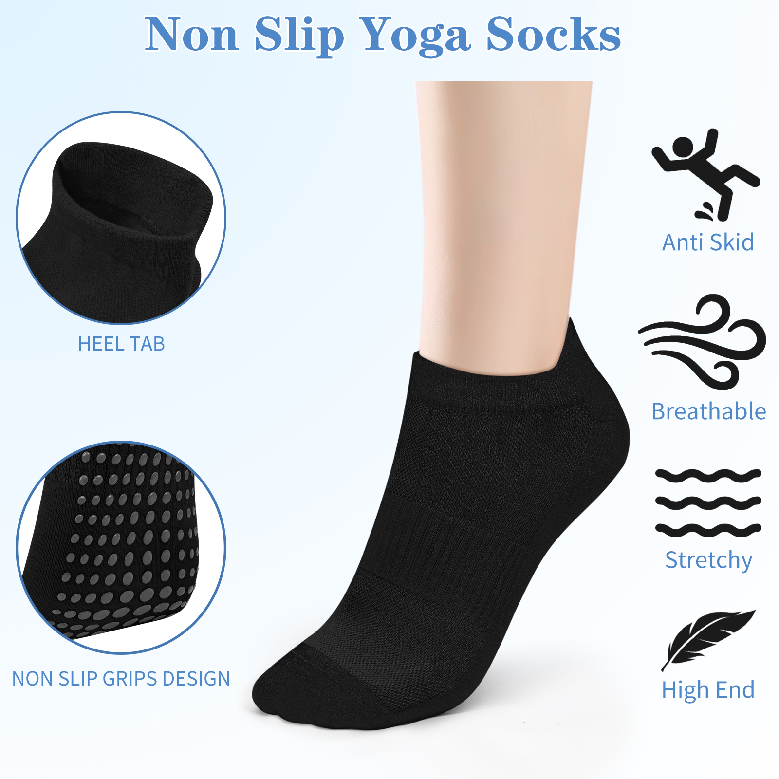 3 Pairs Yoga Socks Women Cotto - Grip Sock Yoga 评论和价格