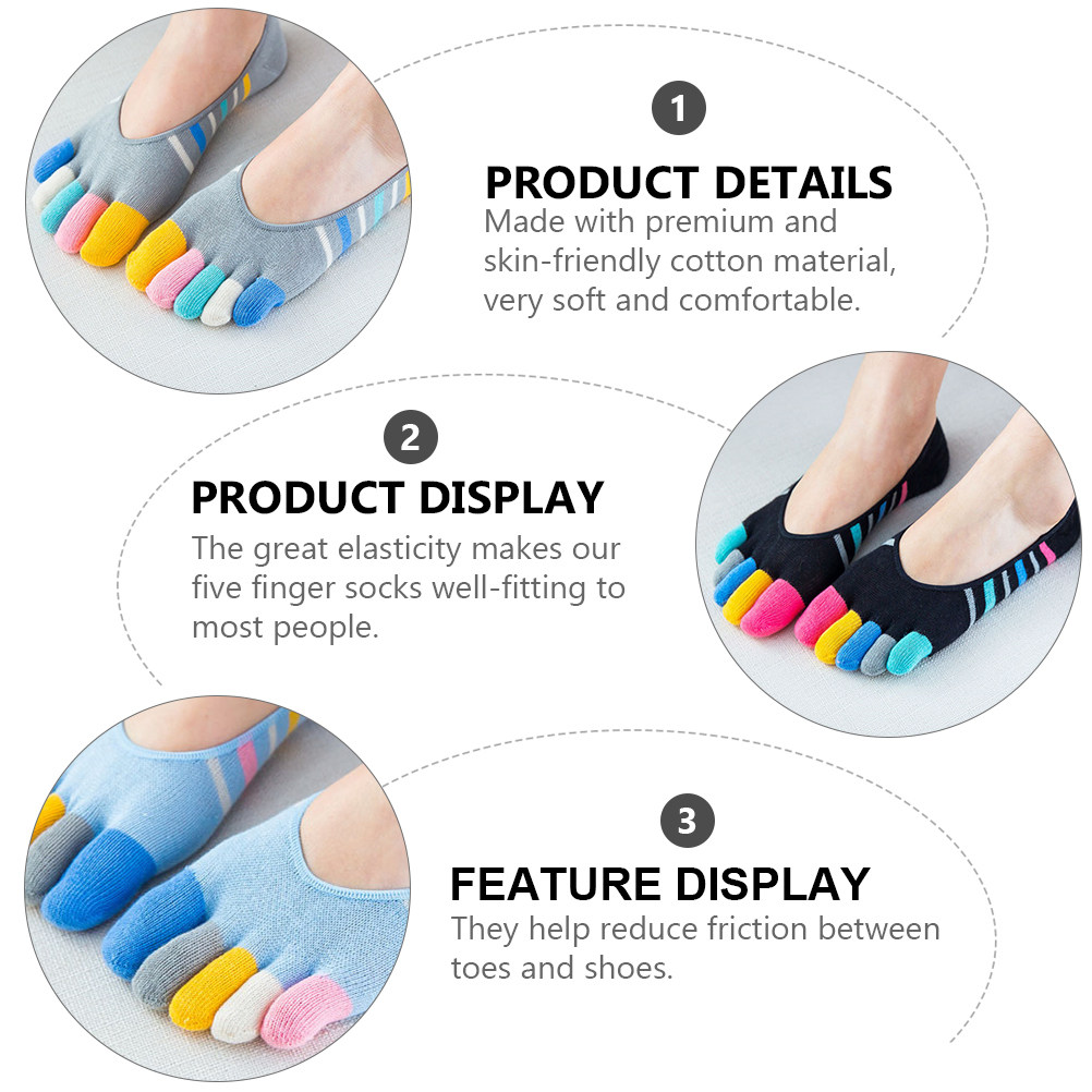 5Pairs Women Finger Toe Socks  - Invisibility Sock Loafer 评论和价格